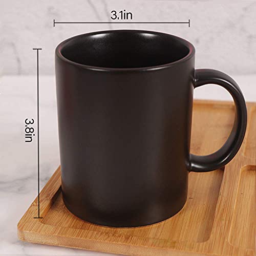 Matte Black Ceramic Coffee Mug for Latte, Cappuccino
