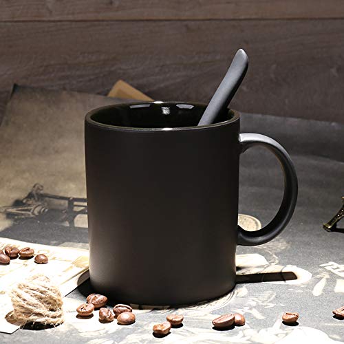 Matte Black Ceramic Coffee Mug for Latte, Cappuccino