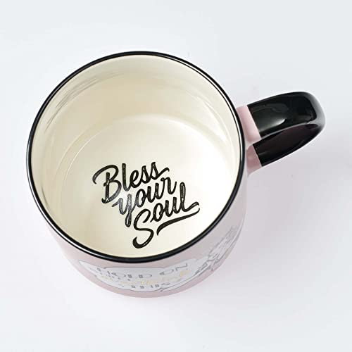 Bless Your Soul XL Pink Coffee Mug - Funny Retro Design