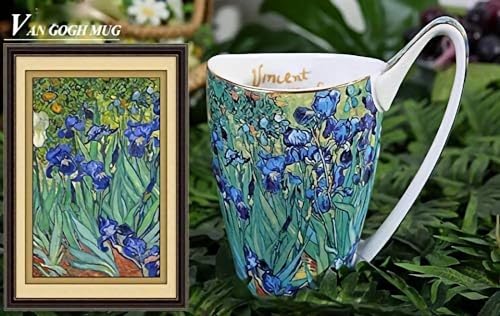 Van Gogh Inspired Iris Flower Coffee Mug, 16oz