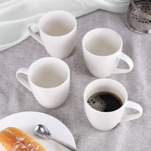White Ceramic Coffee Mugs Set of 4, 16oz
