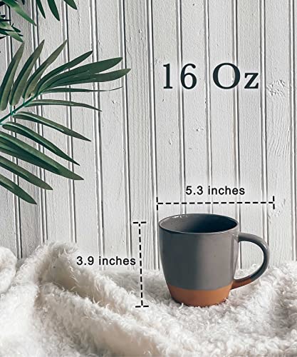 Set of 4 Large Latte Mugs - Modern Style