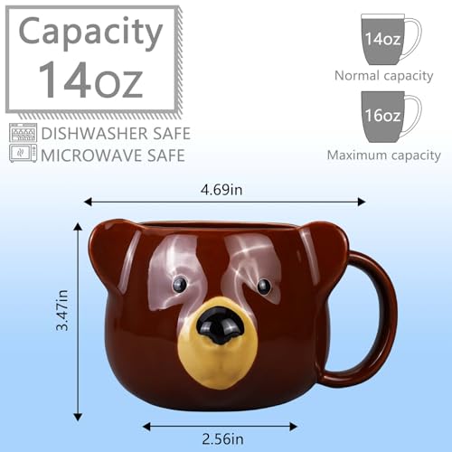 Kawaii Bear 3D Ceramic Coffee Mug 14 oz