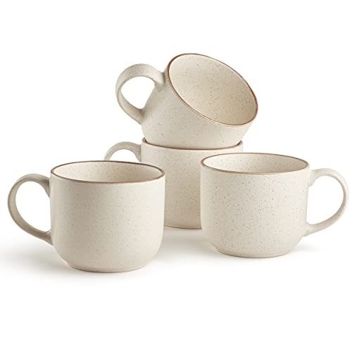 Hand Crafted Stoneware Riverside Mugs Set, Oxford White