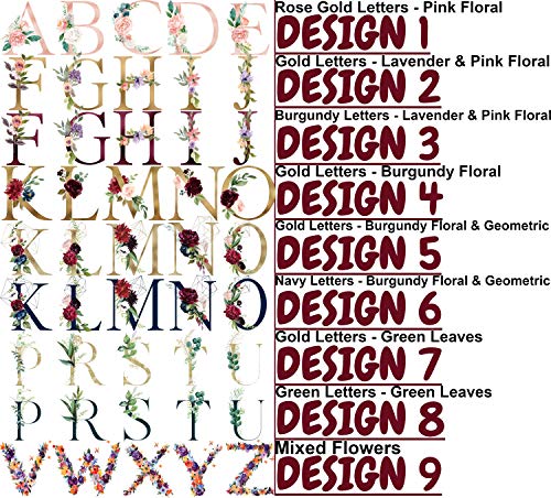 Personalized Ceramic Coffee Mugs - Monogram with Floral Design