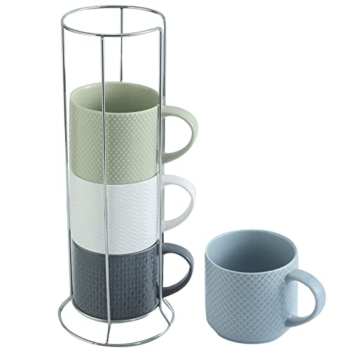 Hasense Porcelain Coffee Mugs Set of 4
