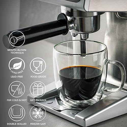 Sweese Set of 2 Double Wall Glass Coffee Mugs