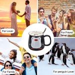 Funny Penguin Mug with Lid and Spoon, 15 oz