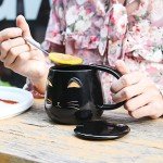 Funny Cat Mug with Lid & Spoon