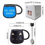 Funny Cat Mug with Lid & Spoon