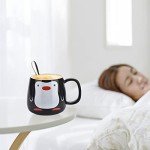 Funny Penguin Mug with Lid and Spoon, 15 oz