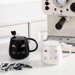 Funny Cat Mug with Lid & Spoon