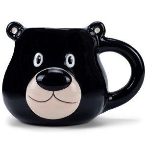 Funny Black Bear Face Coffee Mug - 20 oz