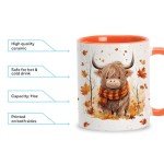 Highland Cow Fall Coffee Mug for Cow Lovers