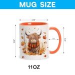 Highland Cow Fall Coffee Mug for Cow Lovers