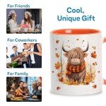 Highland Cow Fall Coffee Mug for Cow Lovers