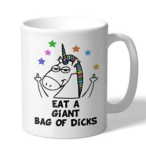 Funny Unicorn Middle Fingers Coffee Mug, 11 oz