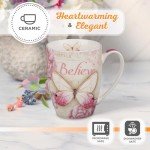 Believe Coffee Mug with Butterfly Design