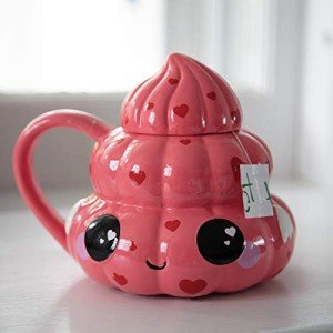 Funny Poop Emoji Coffee Mug with Lid 20 oz