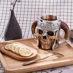 Viking Skull Beer Mug - 17oz Stainless Steel