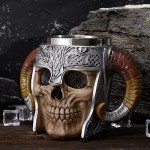 Viking Skull Beer Mug - 17oz Stainless Steel