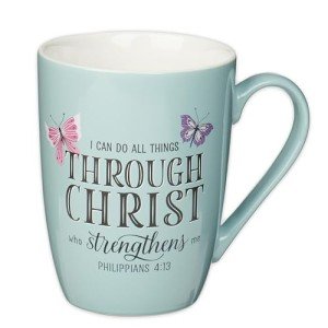 Blue Butterfly Inspirational Coffee Mug - 12 oz