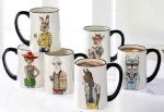 Hipster Animal Coffee Mugs Set of 6