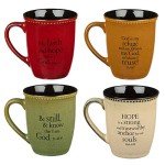 Set of 4 Quirky Bible Verse Coffee Mugs