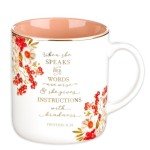 Inspirational Floral Mug: Proverbs 31:26 Design