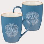 Thankful and Grateful Floral Coffee Mug Set