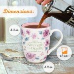Strength & Dignity Pink Floral Coffee Mug
