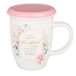 Funny Floral Mug with Scripture: I Know Plans