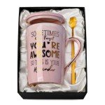 Awesome Reminder Coffee Mug for Women – Pink Marble