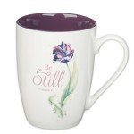 Be Still and Know Purple Tulip Coffee Mug