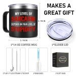 Sarcasm Level Coffee Mug for Stupid Questions