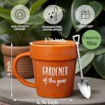 Funny Gardener Coffee Mug with Shovel Spoon