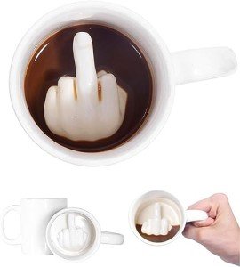 Funny Thumbs Up Middle Finger Coffee Mug
