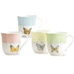 Colorful Butterfly Meadow Coffee Mug Set of 4