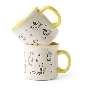 Funny Oversized Ceramic Coffee Mugs Set of 2