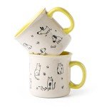 Funny Oversized Ceramic Coffee Mugs Set of 2