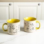 Funny Oversized Ceramic Coffee Mugs Set of 2