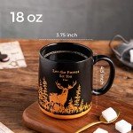 Set of 6 Funny Animal Mugs - Black