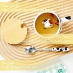 Cute 3D Cow Mug with Lid and Spoon