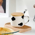 Cute 3D Cow Mug with Lid and Spoon