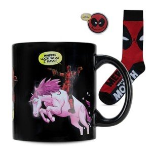 Deadpool Funny Mug Gift Set with Socks & Ornament