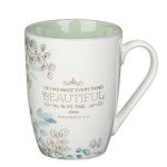 Floral Sage Green Bible Verse Coffee Mug