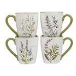 Fresh Herbs Fun Mug Set - 4 Colorful Mugs