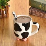 Funny Cow Print Mug with Spoon – 20 oz