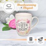 Walk by Faith Floral Coffee Mug for Women