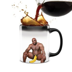 Funny Heat Reveal Mug Hilarious Adult Gag Gift Barry Woods Figure Appears When Hot Novelty Coffee Mug, White Elephant, Office Prank, Stocking Stuffer, Birthday or Christmas Joke Gift (11oz)